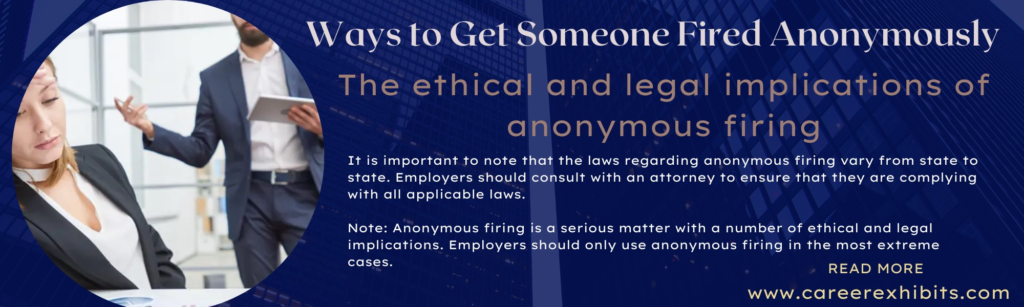 Ways to Get Someone Fired Anonymously